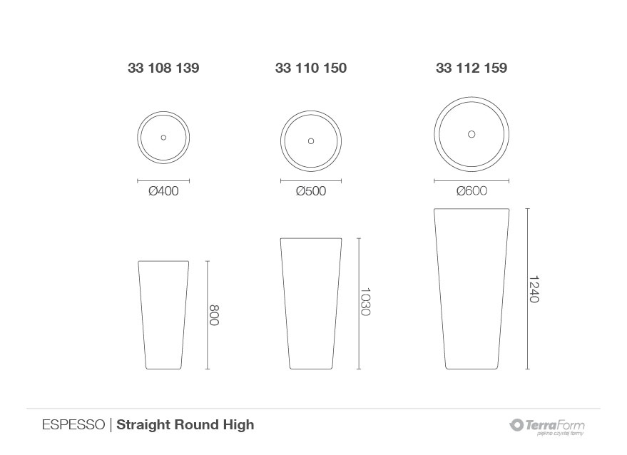 TerraForm | Donica Straight Round High